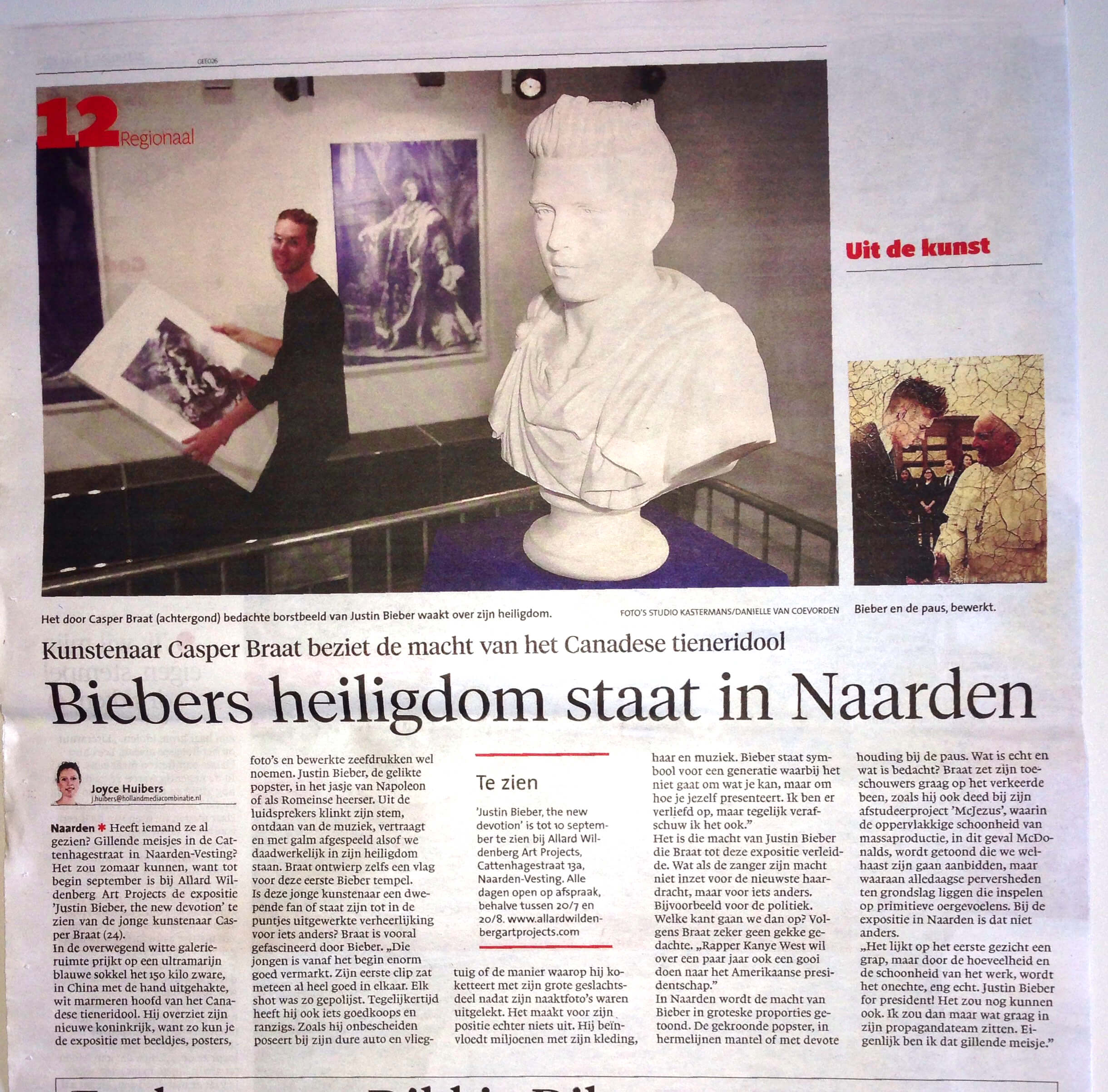 Biebers heiligdom staat in Naarden 